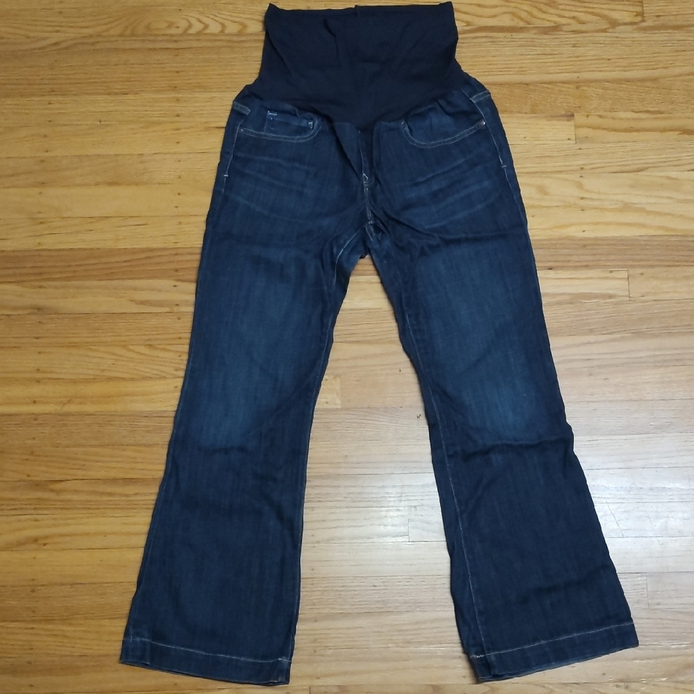 Dark Blue Flare Maternity Jeans